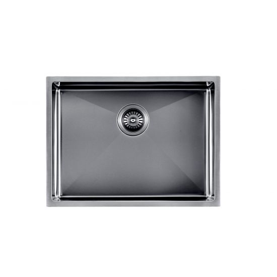 Gunmetal Stainless Steel PVD Single Bowl Kitchen Sink (600x450x300)
