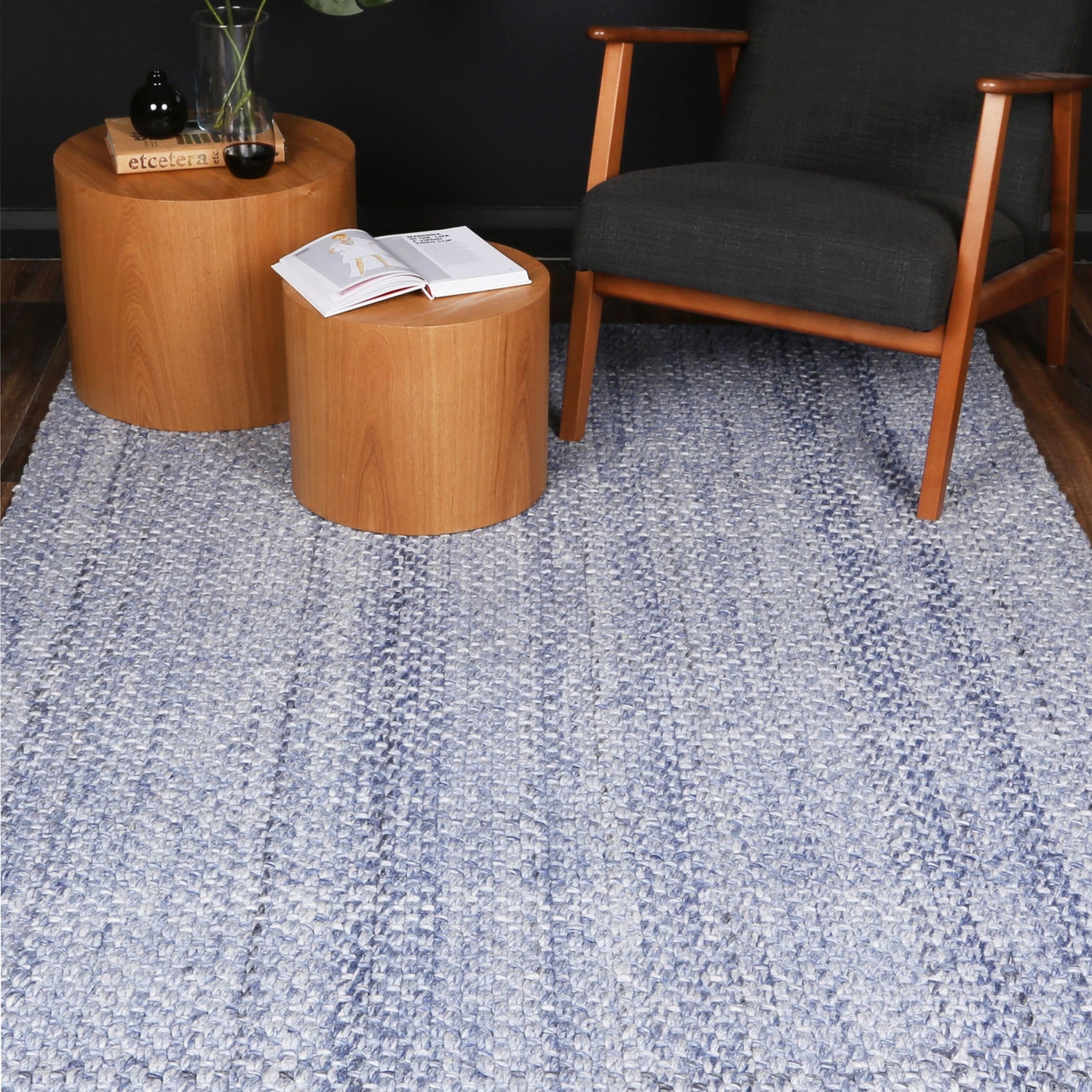 Zayna Chignon Blue Wool Blend Rug