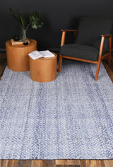 Zayna Chignon Blue Wool Blend Rug