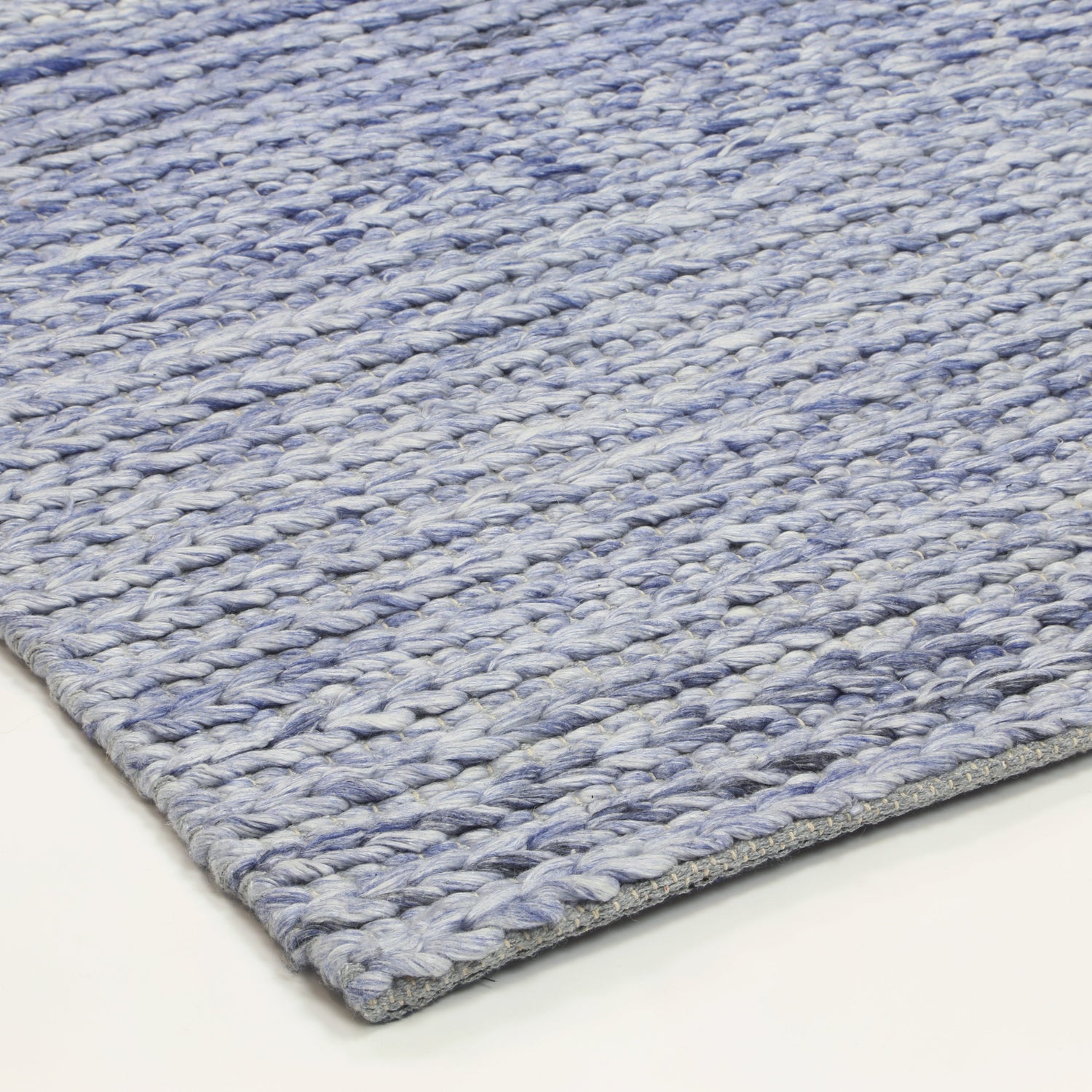 Zayna Cue Blue Wool Blend Rug