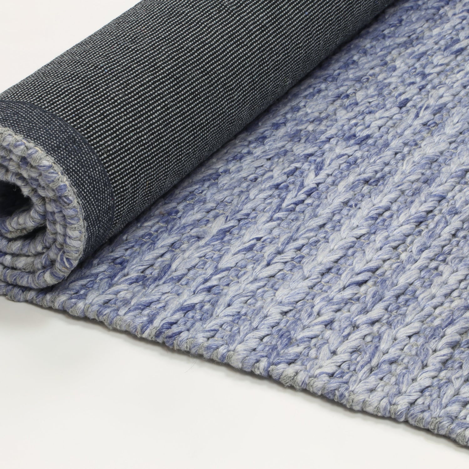 Zayna Cue Blue Wool Blend Rug