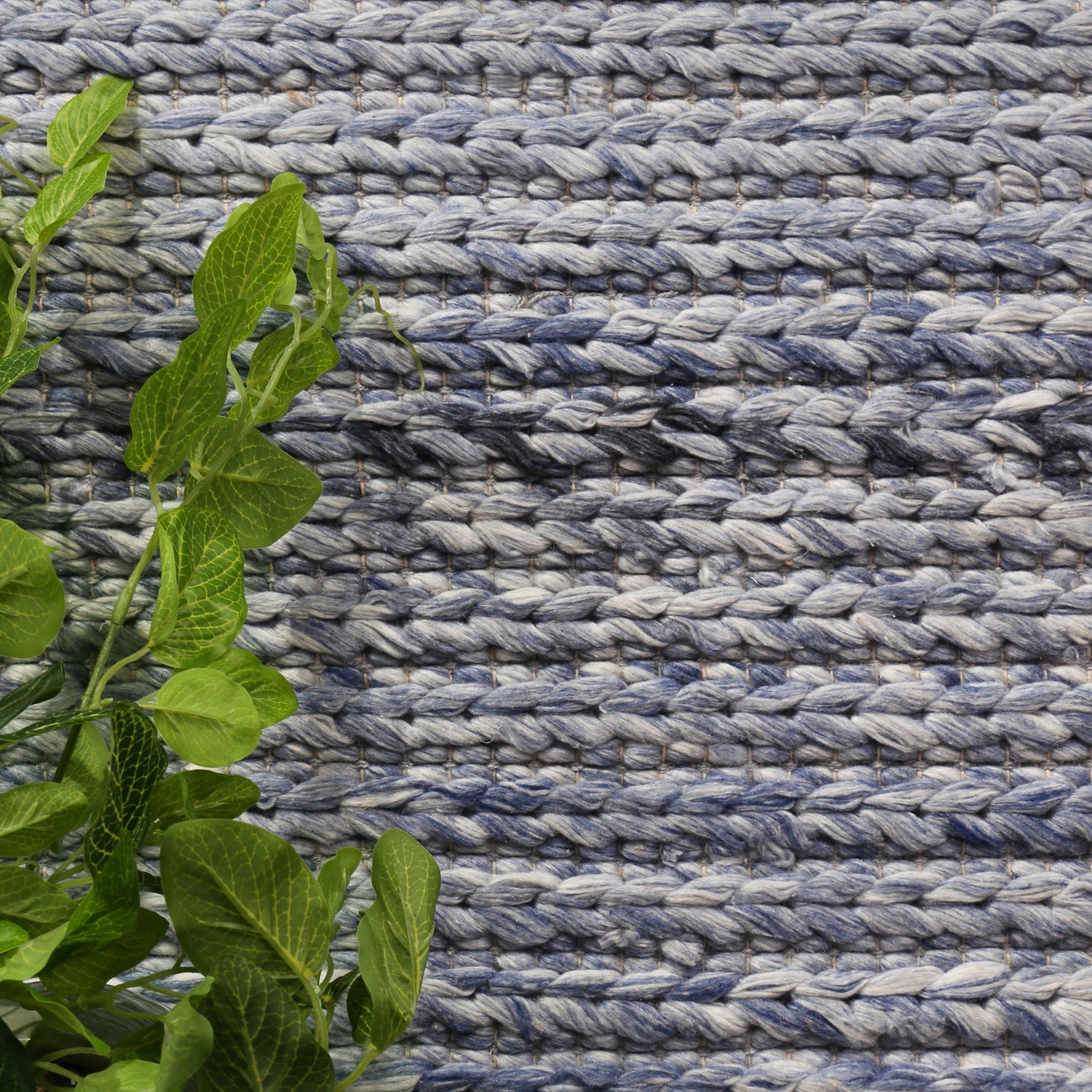 Zayna Cue Blue Wool Blend Rug
