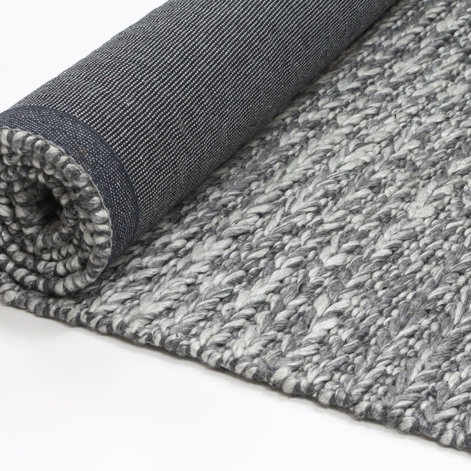 Zayna Cue Charcoal Wool Blend Rug