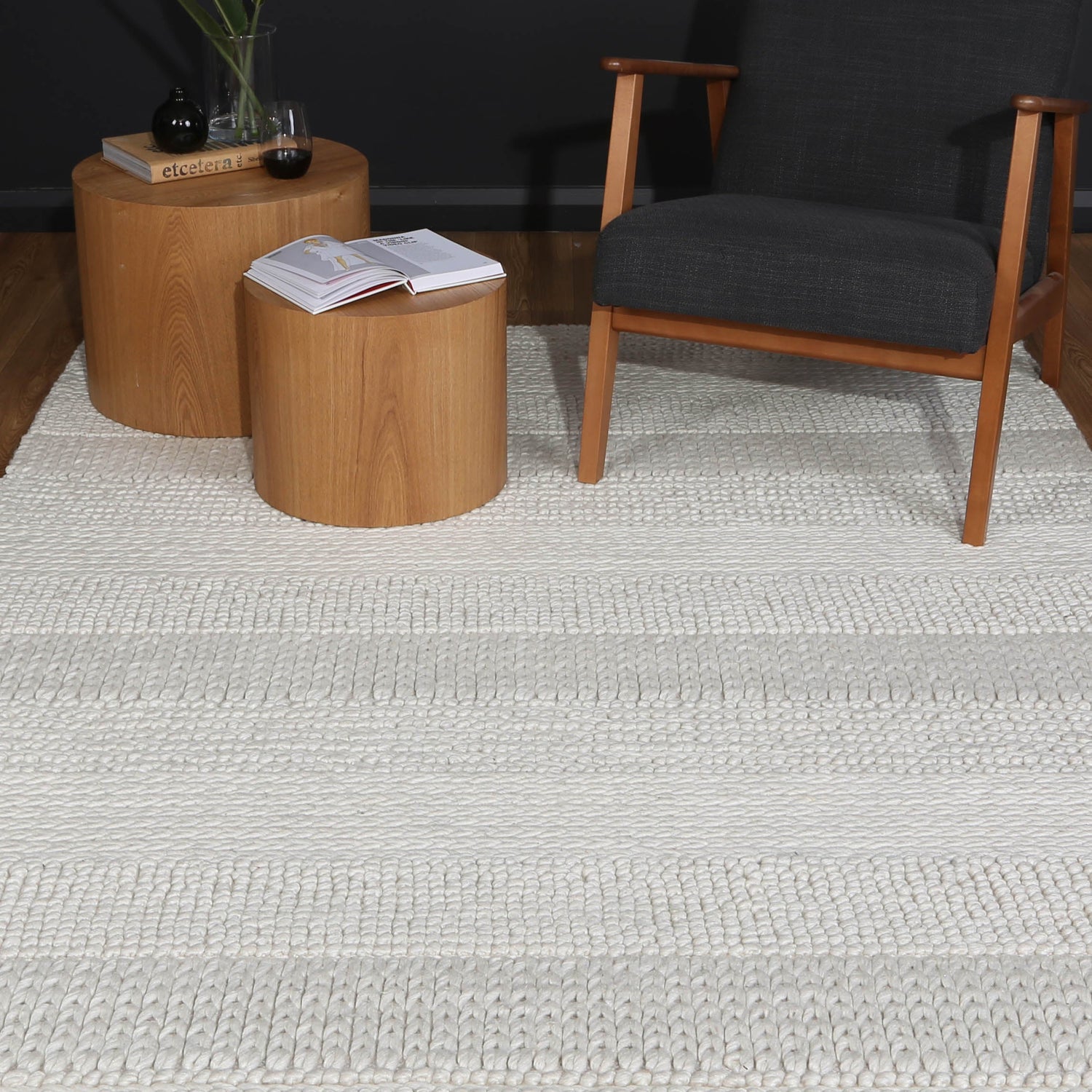 Zayna Grace White Wool Blend Rug