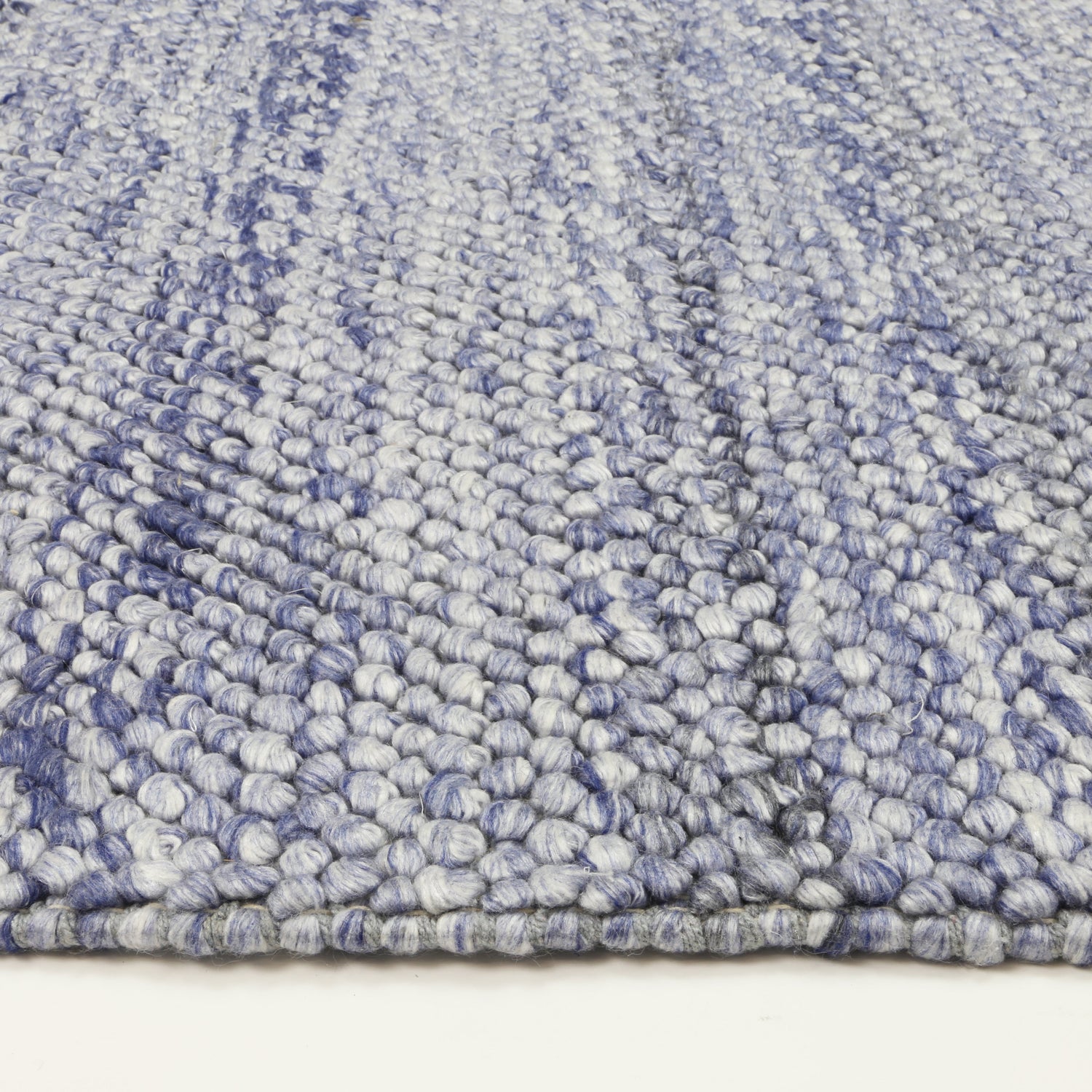 Zayna Loopy Blue Wool Blend Rug