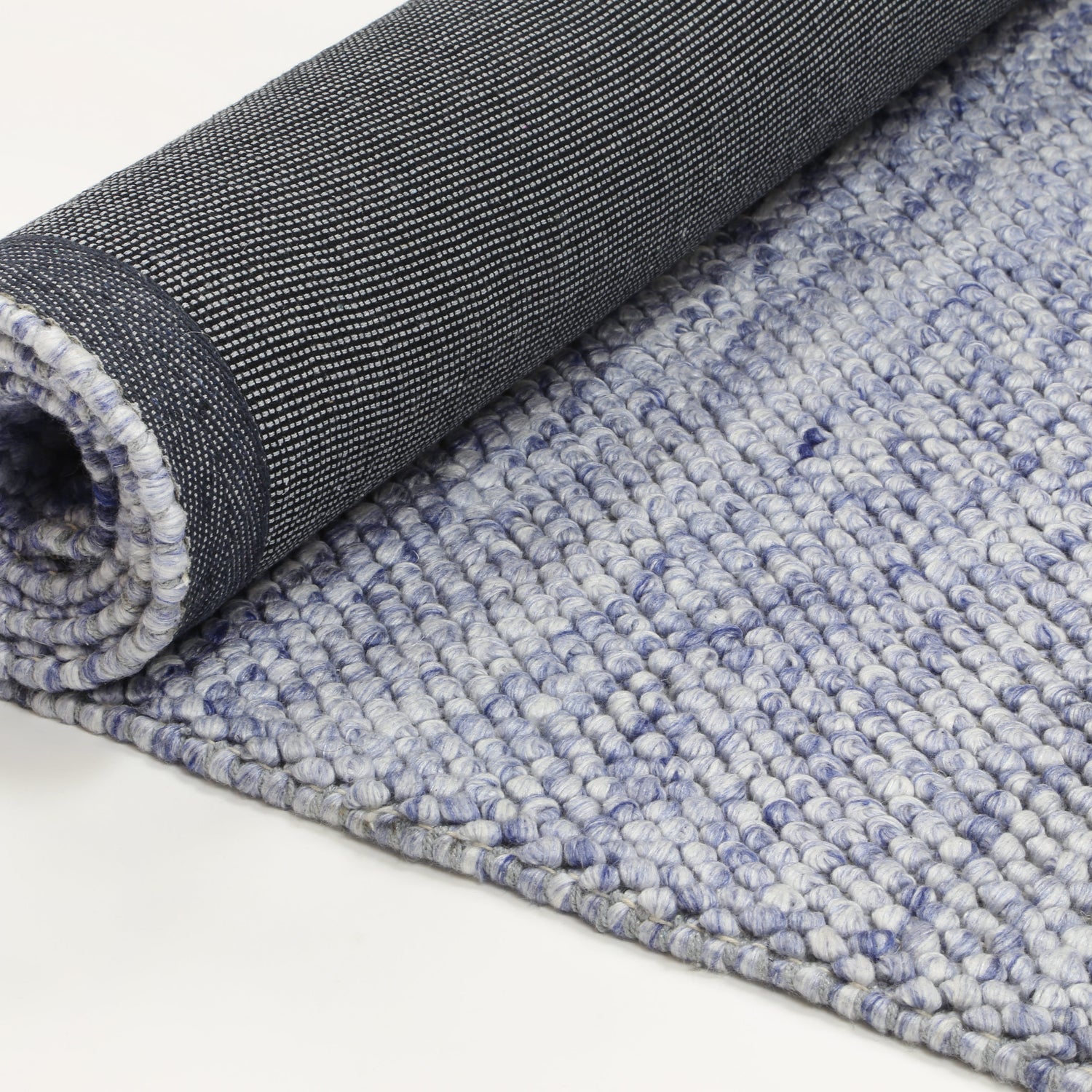 Zayna Loopy Blue Wool Blend Rug
