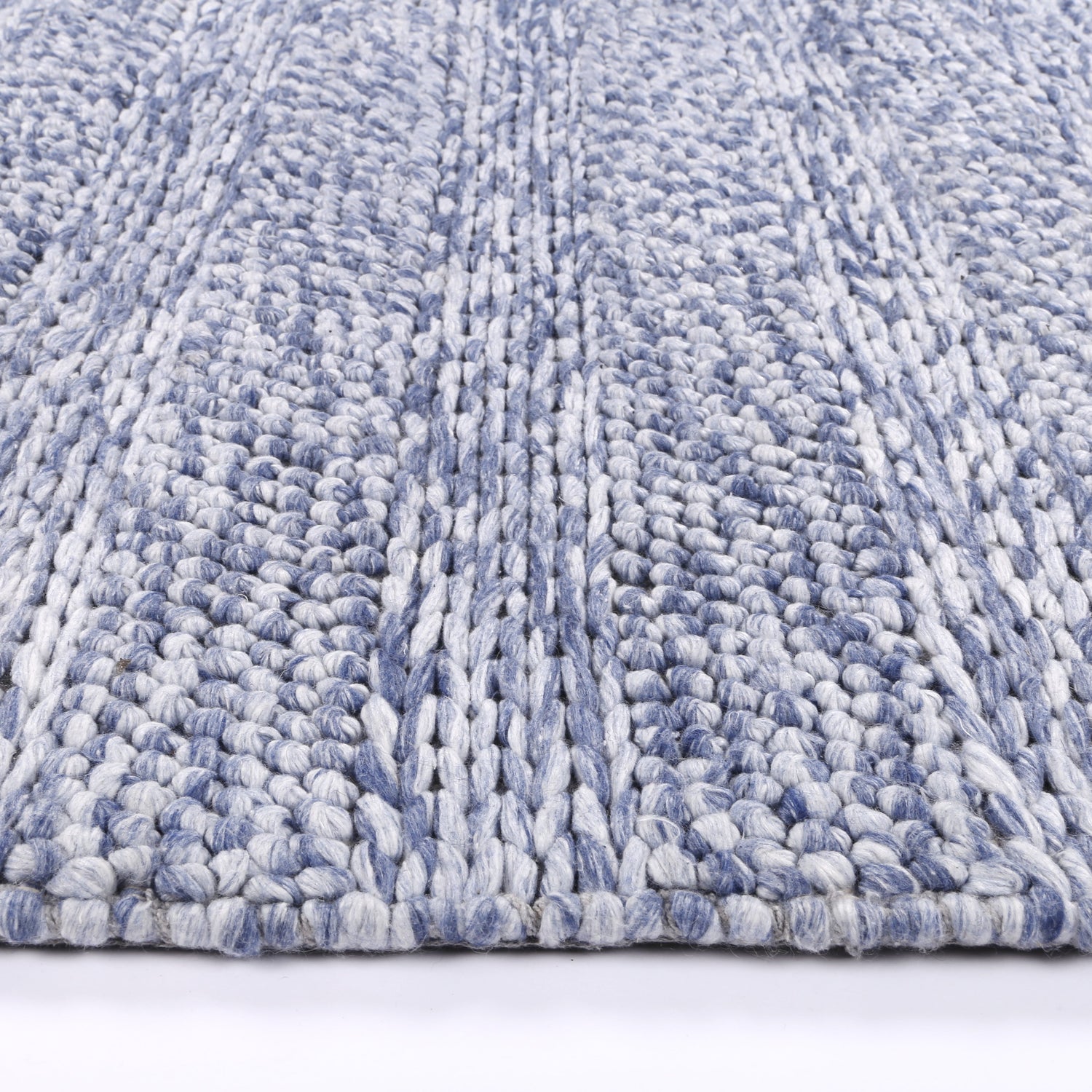 Zayna Ringlets Blue Wool Blend Rug