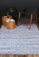 Zayna Ringlets Blue Wool Blend Rug