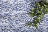Zayna Ringlets Blue Wool Blend Rug