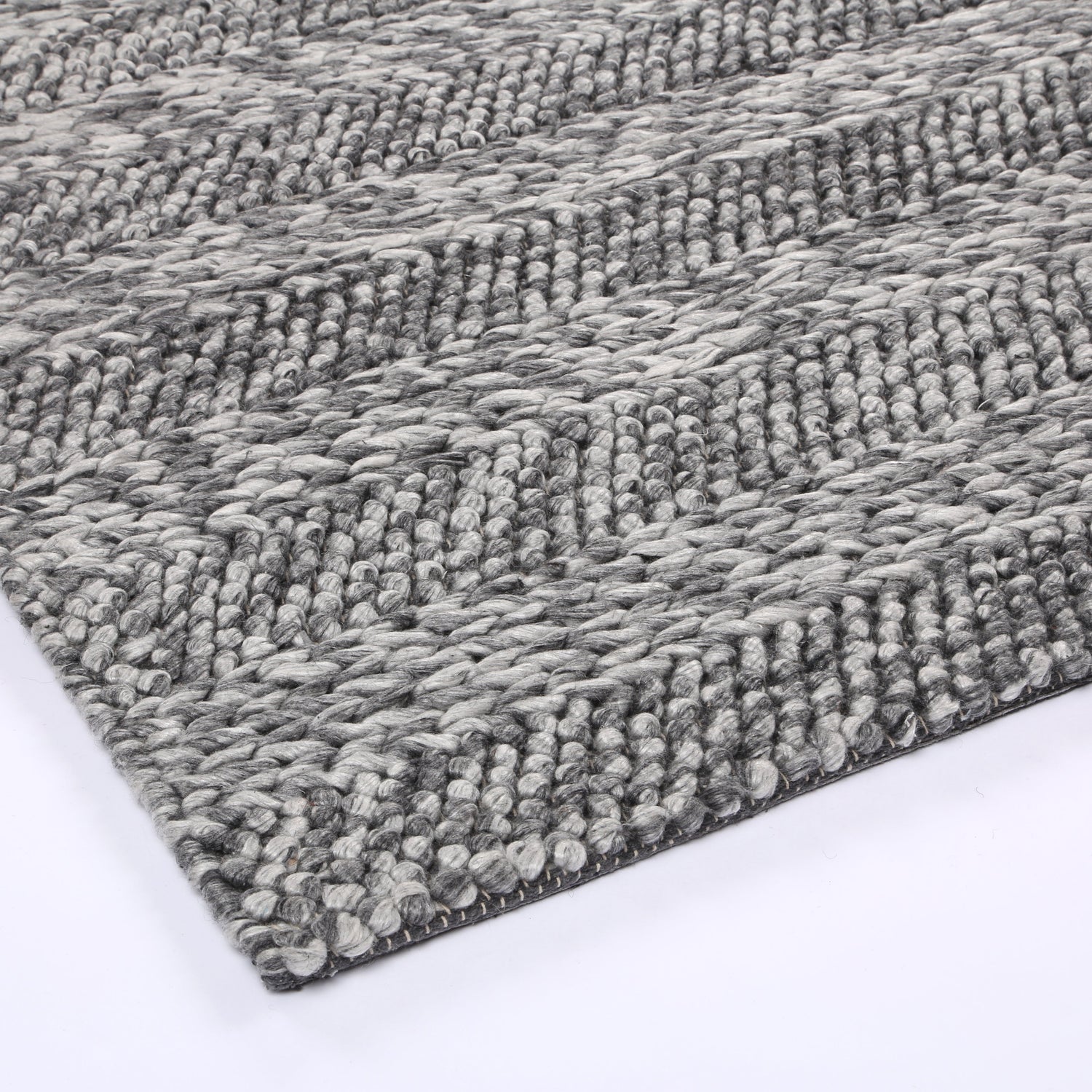 Zayna Ringlets Charcoal Wool Blend Rug