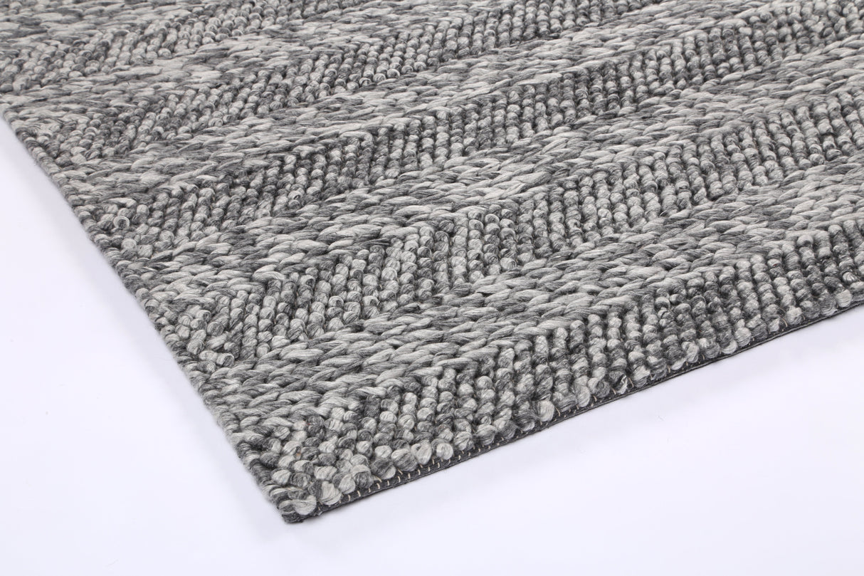 Zayna Ringlets Charcoal Wool Blend Rug