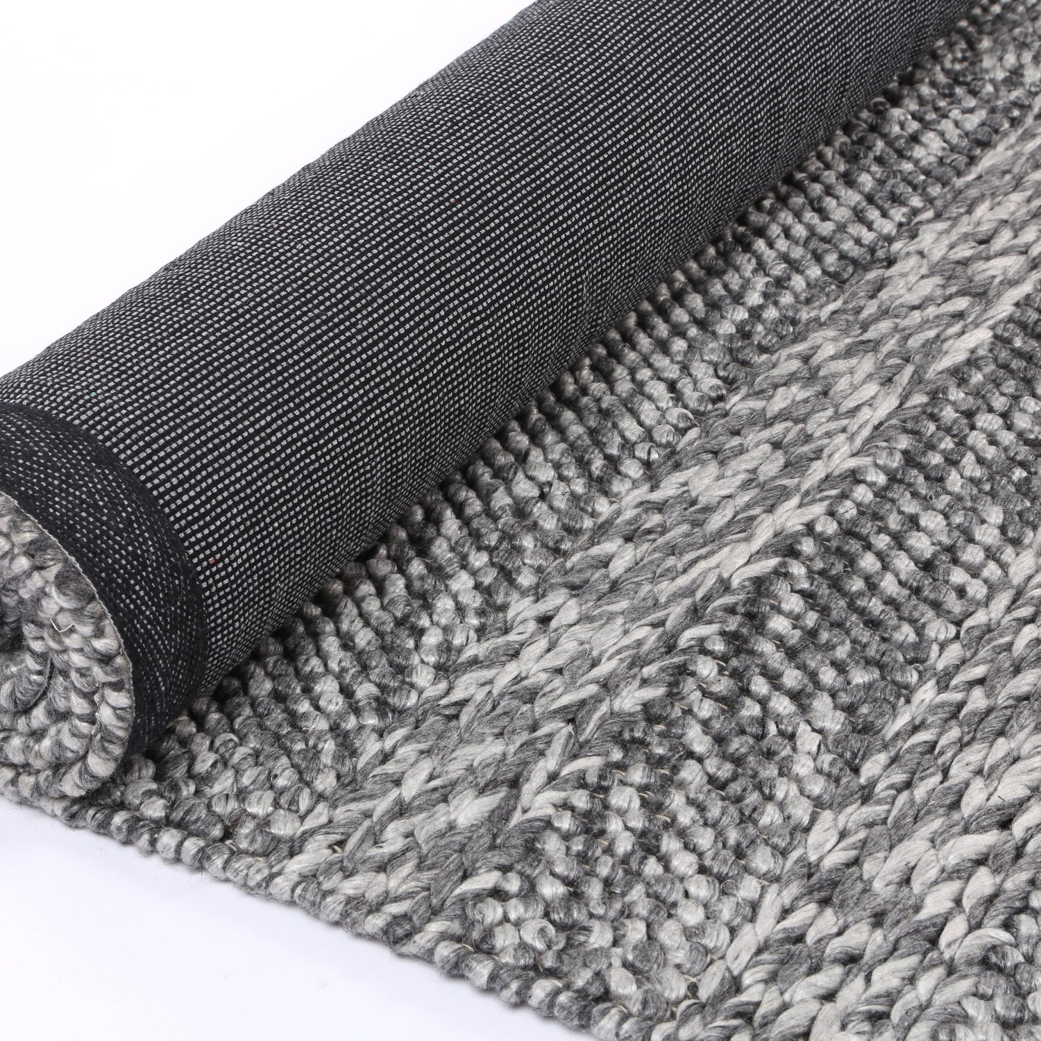 Zayna Ringlets Charcoal Wool Blend Rug