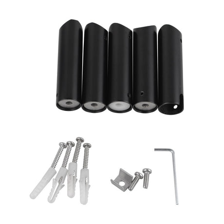 Round Electric Heated Towel Rack 6 Bars - Black
