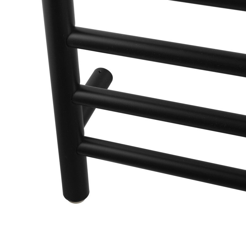 Round Electric Heated Towel Rack 6 Bars - Black