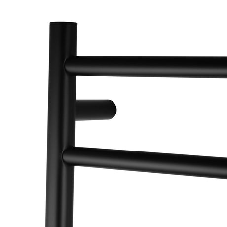 Round Electric Heated Towel Rack 6 Bars - Black