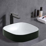 Spencer Gloss Black & White Basin (Square:370x370x140)