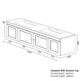 HAMPTON Mark II Wall Hung Vanity 1500mm Satin White