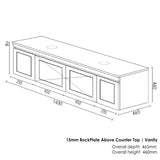 HAMPTON Mark II Wall Hung Vanity 1500mm Satin White