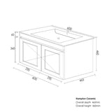 HAMPTON Mark II Wall Hung Vanity 600mm Satin White