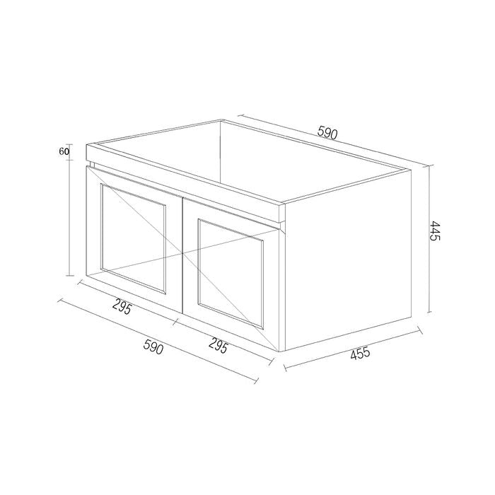 HAMPTON Mark II Wall Hung Vanity 600mm Satin White