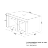 HAMPTON Mark II Wall Hung Vanity 600mm Satin White