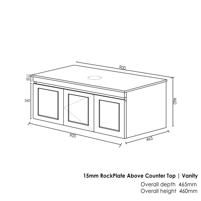 HAMPTON Mark II Wall Hung Vanity 900mm Satin White