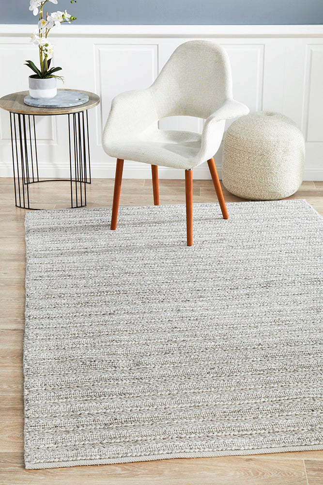Harvest 801 Silver Wool Viscose Rug