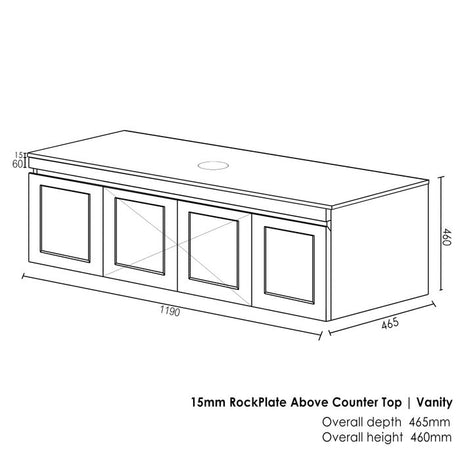 Hampton Vanity 1200- drawing