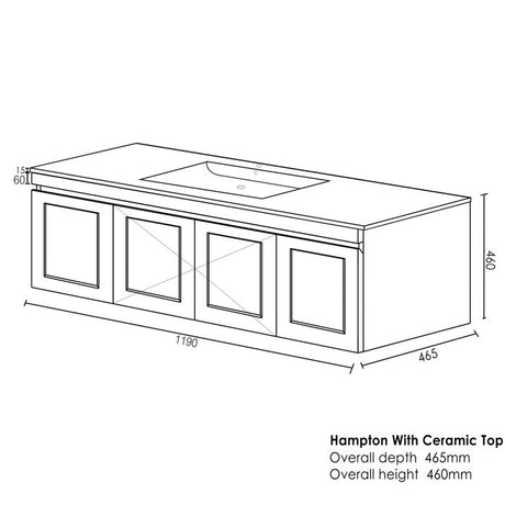 Hampton Vanity 1200- drawing