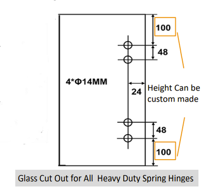 Pool Hinge - 180 ° Glass to Glass - Heavy Duty Spring