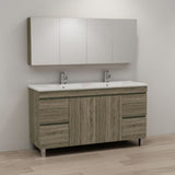 ABS DFL2 Dark Oak Double Bowl Freestanding Vanity 1500mm - Clearance
