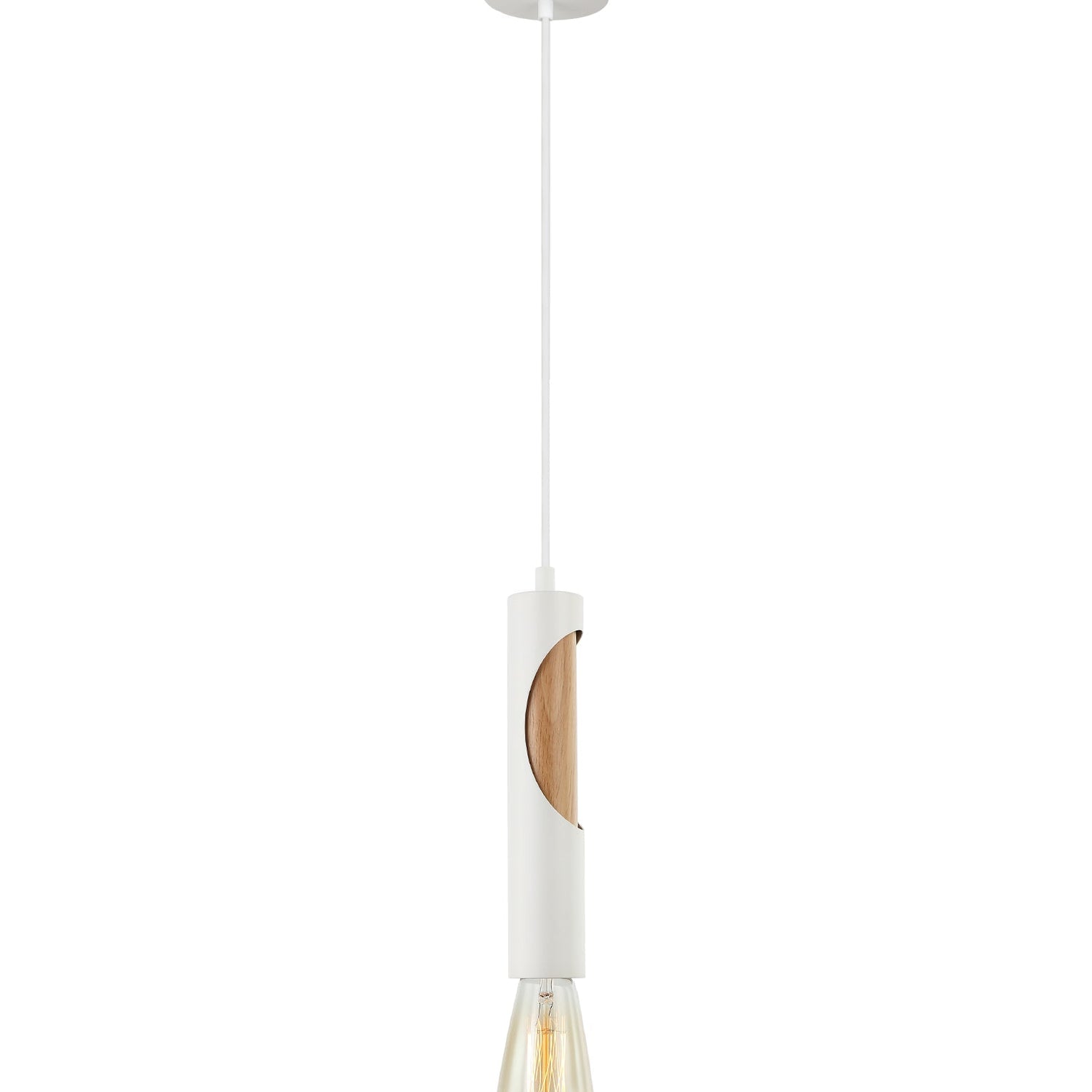 IDA: Interior Iron & Blonde Wood Tube Pendant Lights