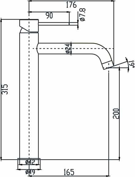 Ideal High Basin Mixer (Brushed Gun Metal)