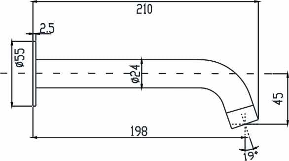 Ideal Wall Outlet 200mm (Brushed Nickel)