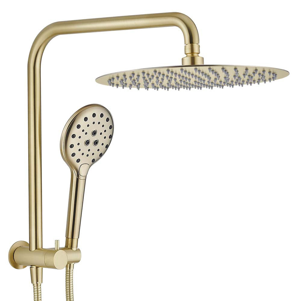brush gold shower mixer and hand hold shower