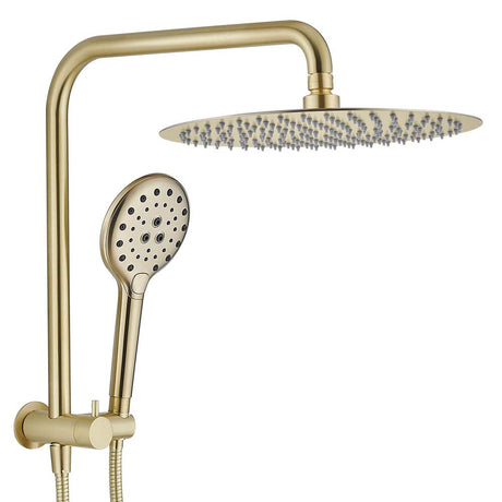 brush gold shower mixer and hand hold shower