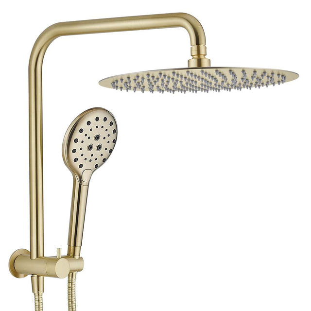 brush gold shower mixer and hand hold shower