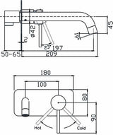 Ideal Wall Mixer With Outlet (Brushed Gun Metal)