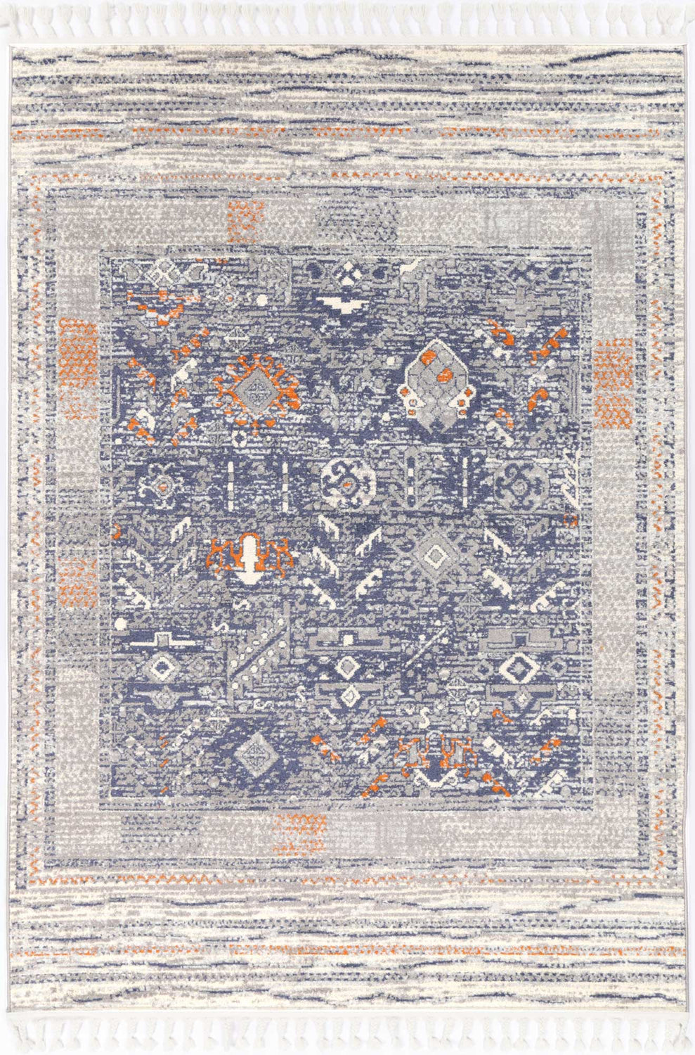 Peru Santiago Blue & Cream Contemporary Rug