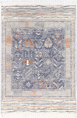Peru Santiago Blue & Cream Contemporary Rug
