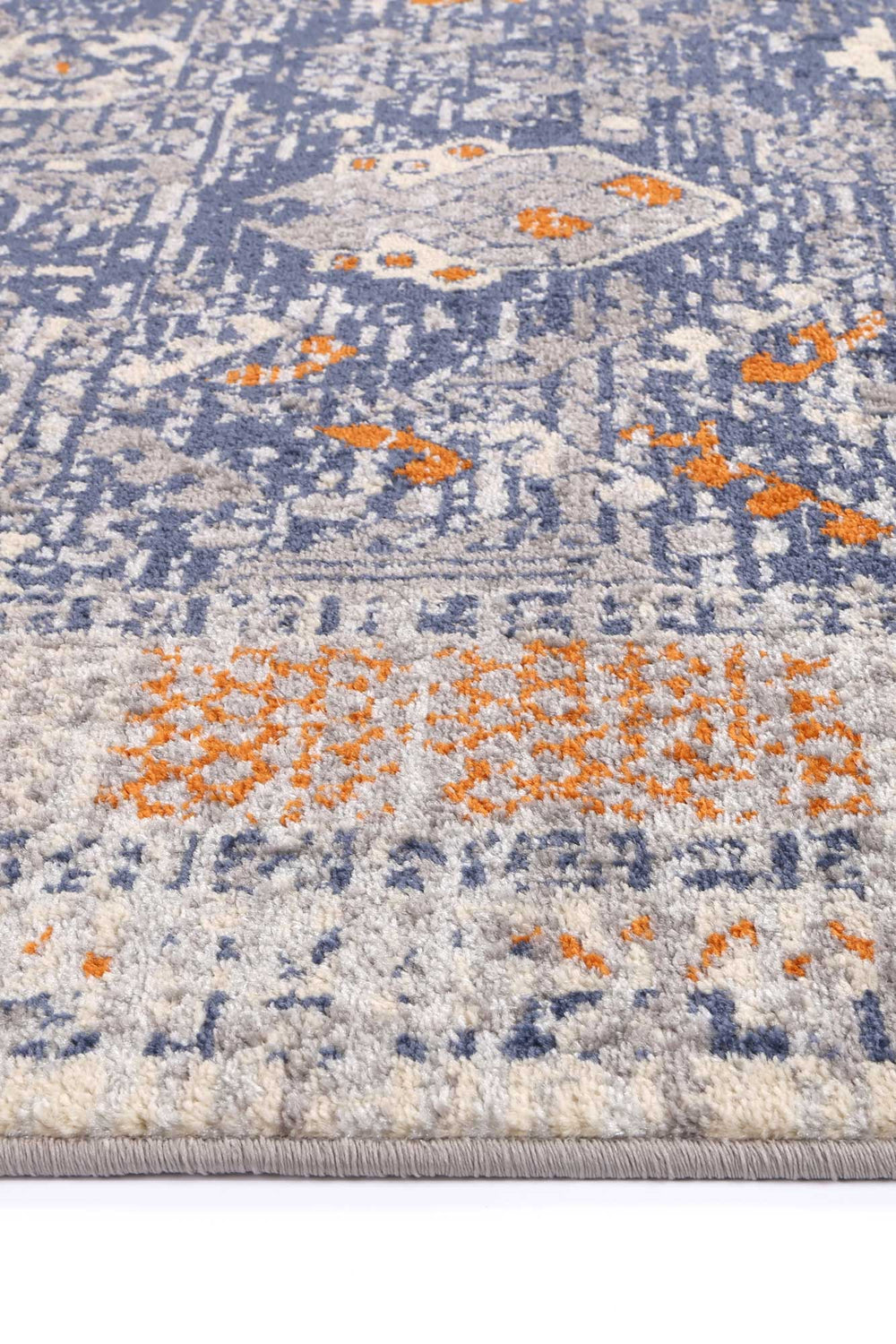 Peru Santiago Blue & Cream Contemporary Rug