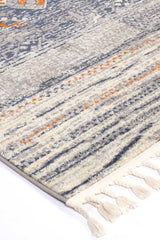 Peru Santiago Blue & Cream Contemporary Rug
