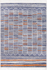 Peru Talca Blue & Orange Contemporary Rug