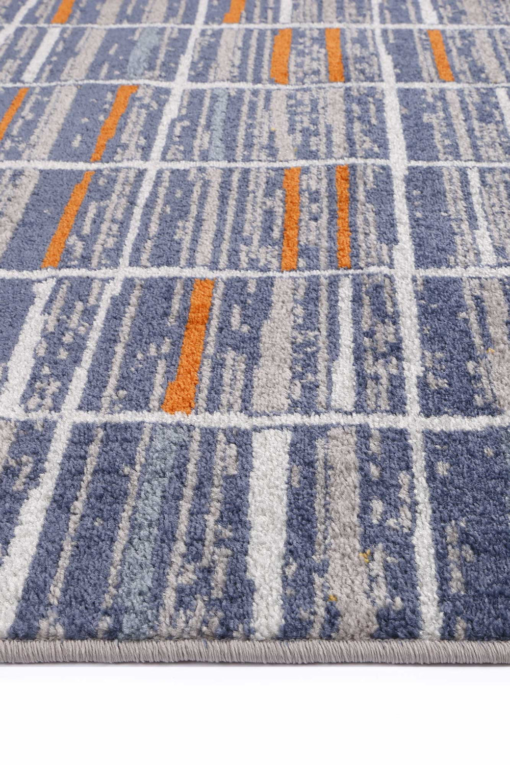 Peru Talca Blue & Orange Contemporary Rug