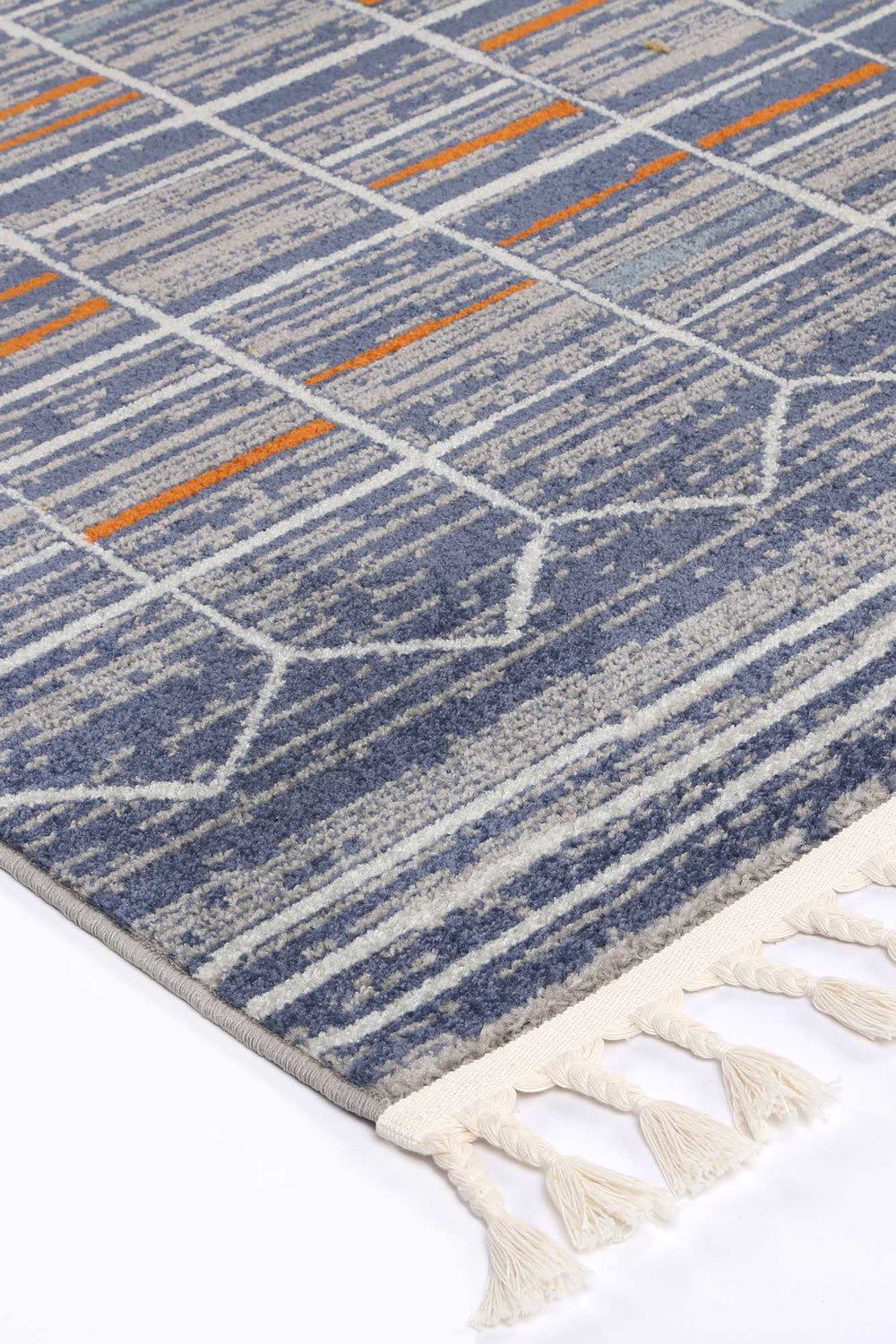 Peru Talca Blue & Orange Contemporary Rug