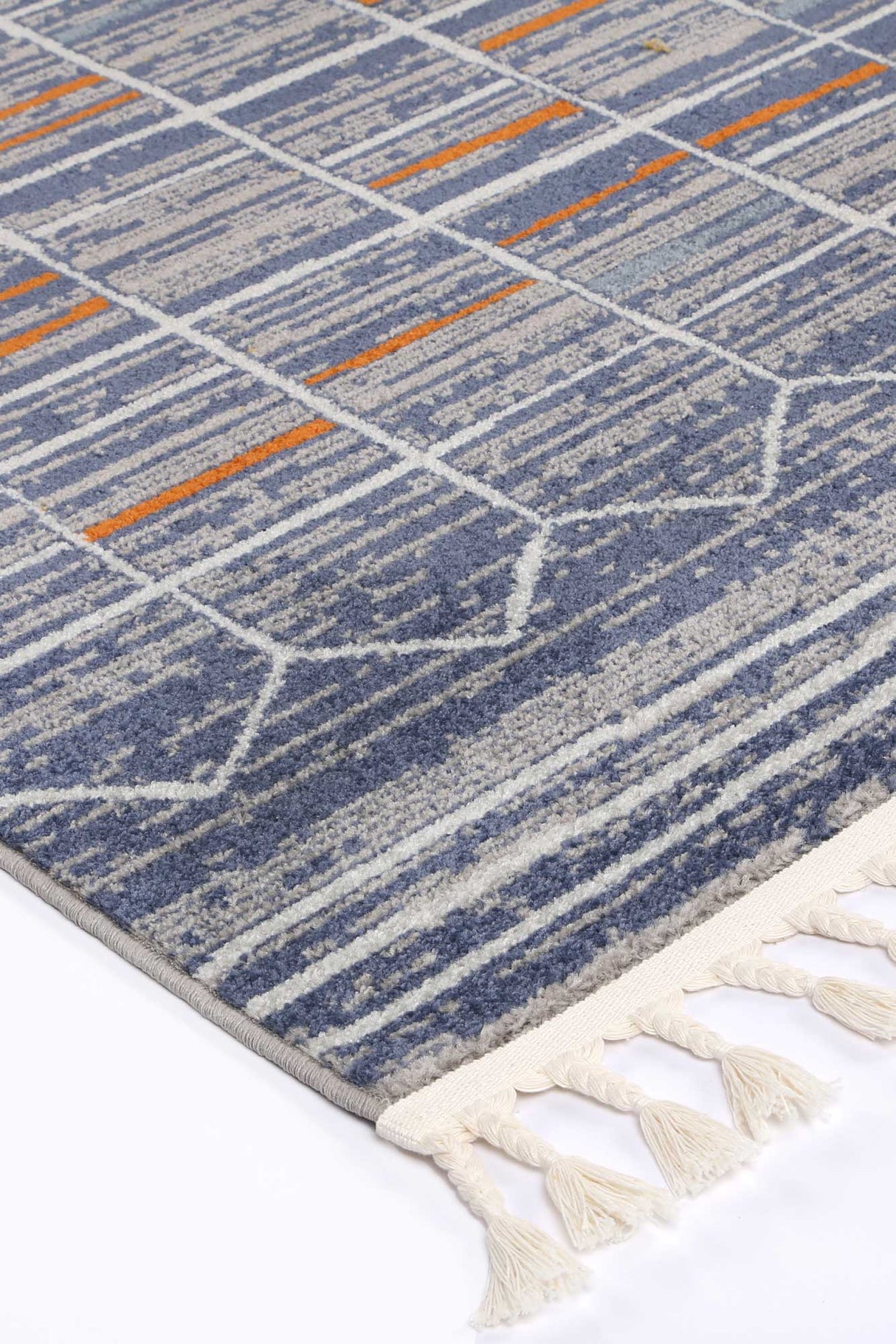 Peru Talca Blue & Orange Contemporary Rug