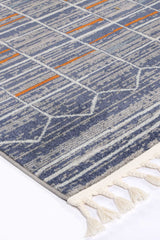 Peru Talca Blue & Orange Contemporary Rug