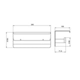 IVANO Double Toilet Paper Holder With Cover - Matte Black Technical Drawing