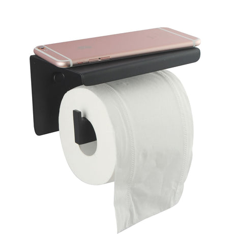 IVANO Toilet Paper Holder With Cover - Matte Black