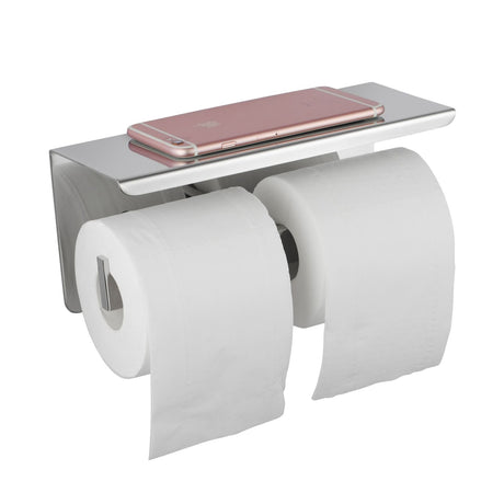 IVANO Double Toilet Paper Holder With Cover - Chrome